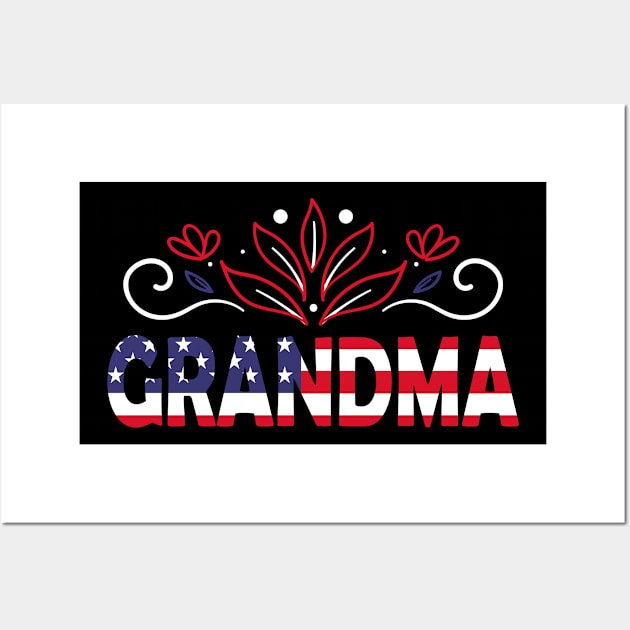 4th of July Gift - 4th of July Grandma Wall Art by Teesamd